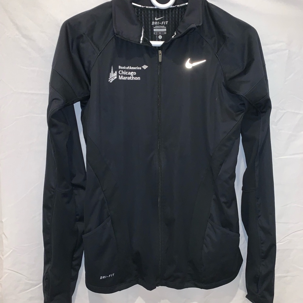 NIKE LONG SLEEVE BLACK DRI FIT JACKET FULL ZIP